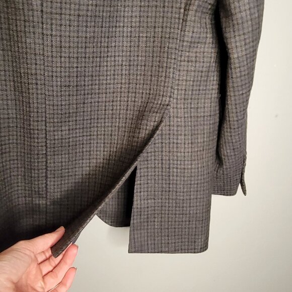 Jack Victor Men’s 44L Wool Blazer Gray Glen Plaid Classic Sport Coat Union Made - Picture 10 of 11